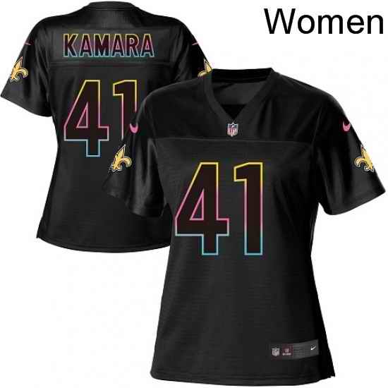 Womens Nike New Orleans Saints 41 Alvin Kamara Game Black Fashion NFL Jersey